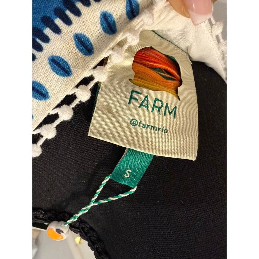 Farm Rio White Toucans And Leaves Linen Maxi Dress Small NWT - Picture 8 of 10